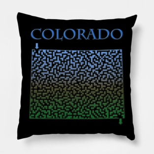 Colorado State Outline Mountain Themed Maze & Labyrinth Pillow