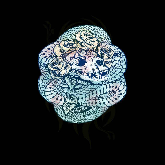 Snake Skull Rose Tattoo by shaireproductions