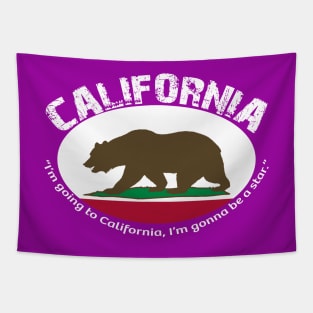 Bear Flag, Flag of California, Grizzly bear, “I’m going to California, I’m gonna be a star.” Tapestry