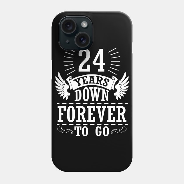 24 Years Down Forever To Go Happy Wedding Marry Anniversary Memory Since 1996 Phone Case by bakhanh123