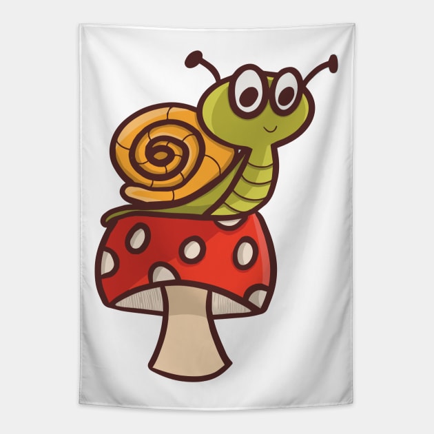 Cute snail Tapestry by mrsmauve