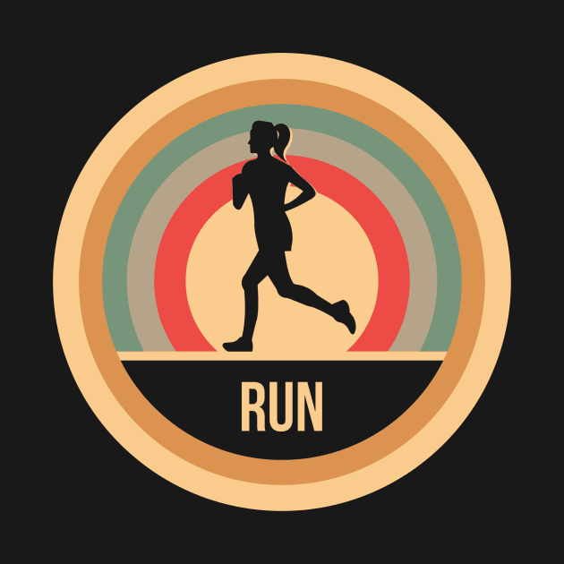 Retro Vintage Running Gift For Runners & Joggers by OceanRadar