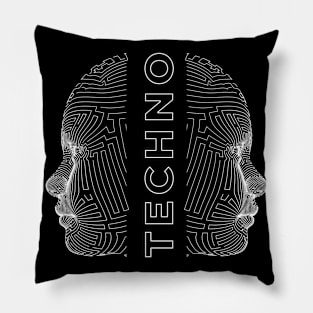 Rave High Tech Techno Minimal Hardtechno Pillow