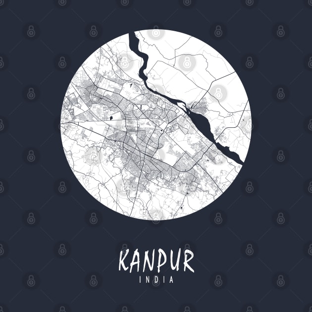 Kanpur, India City Map - Full Moon by deMAP Studio