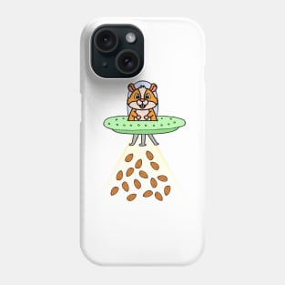 Funny orange hamster is flying a spaceship Phone Case