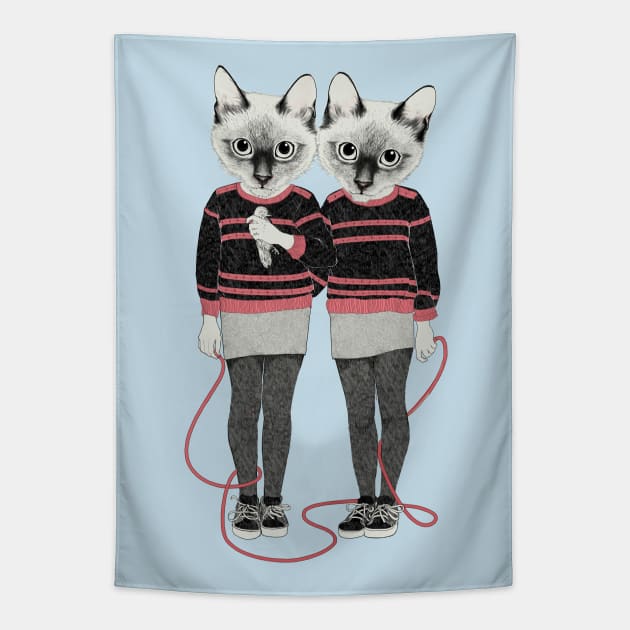 Siamese Twins Tapestry by LauraGraves