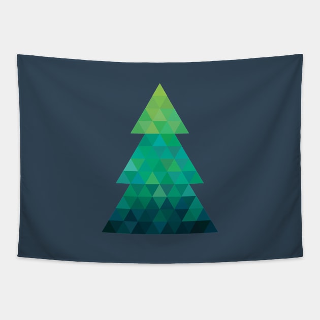 Triangle Christmas Tree Art Tapestry by SpaceAlienTees