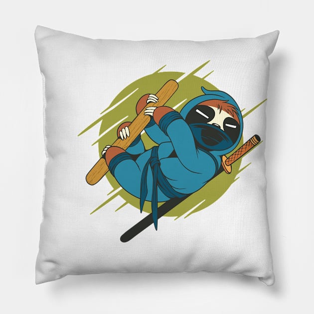 Ninja disguise funny animal cartoons Pillow by Midoart