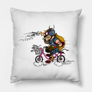 skater turtle bycicle Pillow