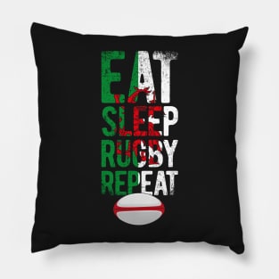 Eat sleep rugby repeat Wales rugby Pillow