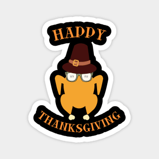 Happy Thanksgiving Turkey Butt - Funny Pilgrim Hat Turkey Magnet