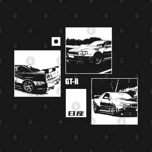 NISSAN SKYLINE GT-R R34 Black 'N White Archive (Black Version) by Cero