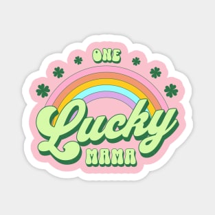 One Lucky Mama St Patricks Day Kawaii Rainbow Magnet