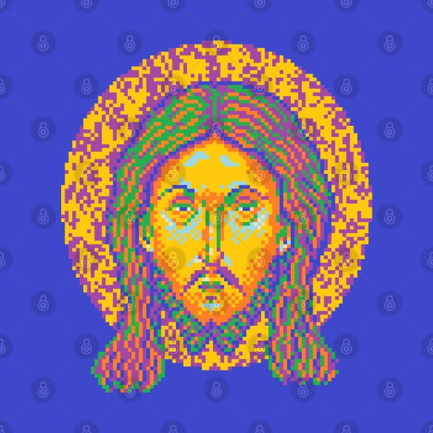 Icon of Christ 16bit - Pixel Art MS Paint Windows 7 by CyberRex