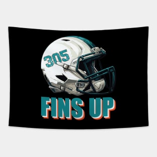 Fins Up Miami Dolphins Tapestry