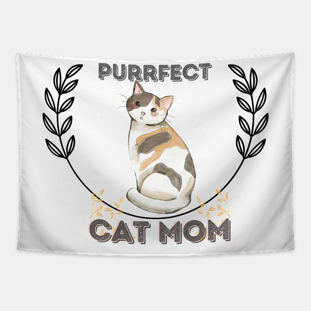 Purrfect Cat Mom Tapestry by NICHE&NICHE