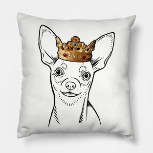 Smooth Chihuahua Dog King Queen Wearing Crown Pillow