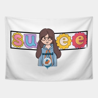 sushi su-she ( she loves sushi ) Tapestry