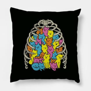 Neko Cat Ribcage Colorful by Tobe Fonseca Pillow