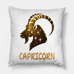 silhouette golden Capricorn Zodiac Sign Astrology December January February Birthday Capricorn Zodiac Horoscope born new year Birthday Pillow