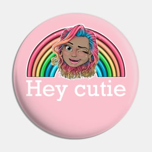 Hey cutie Reca Prisma winking face emoji (white text) Pin