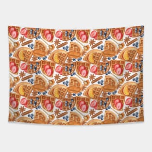 Belgian waffles, berries and spices Tapestry