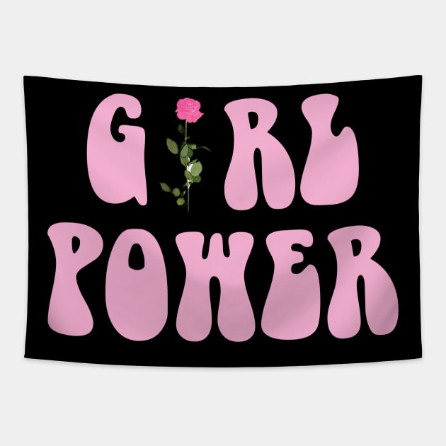 Girl Power In Millennial Pink Tapestry by lolosenese