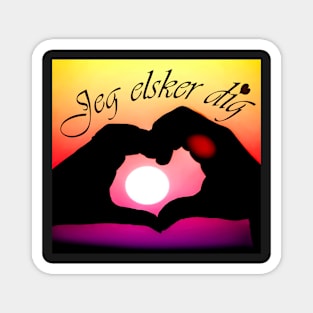 Jeg elsker dig ( I love you in Danish) - Pop art Magnet