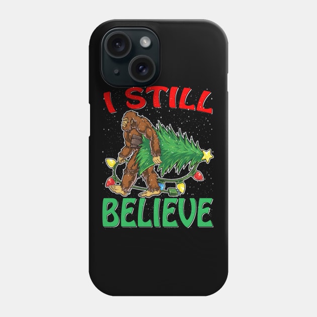 Bigfoot Sasquatch Yeti Believe santa hat Christmas Pajamas T-Shirt VER1 Phone Case by intelus