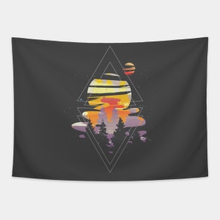 Cosmic Woods Forest Design Tapestry