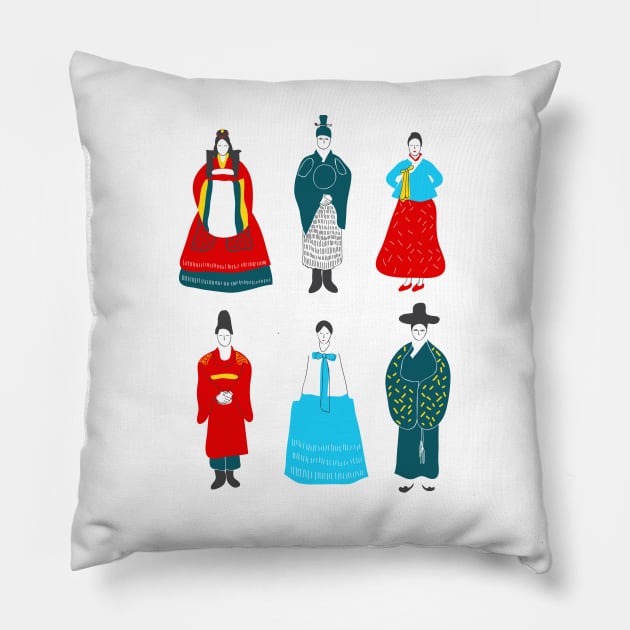 South Korea traditional hanbok clothes Pillow by nanaminhae