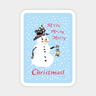 Snowman Christmas Greeting Card Magnet