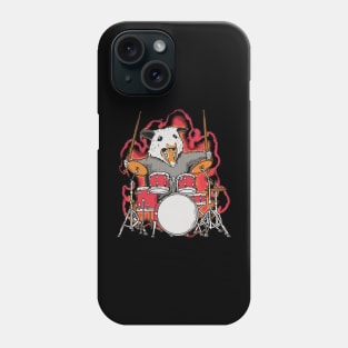 Crazy Possum playing Drums Phone Case