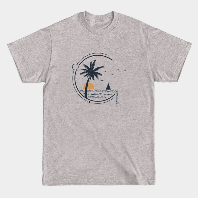 Discover Sailboat In Ocean. Summer Time. Double Exposure Style - Sailboat - T-Shirt