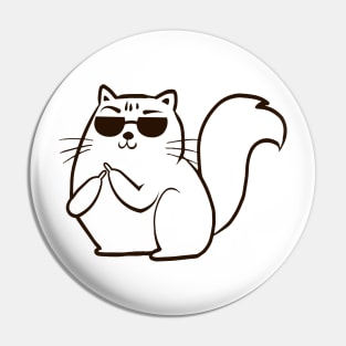 Cat With Middle Finger Pin