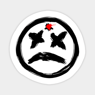 Bloody Gun Shot Dead Smiley Face Frown Magnet