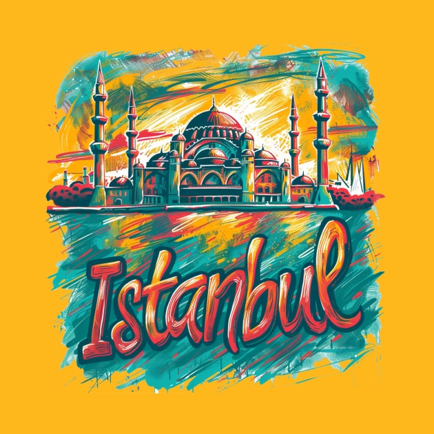 Istanbul Retro Turkey t-shirt by GreenMary Design