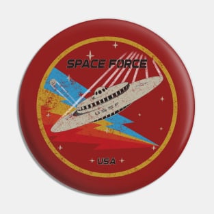 Space Force Mothership Lightning Version Distressed Pin