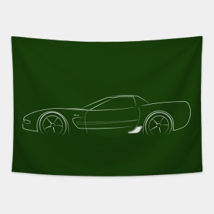 Chevy C5 Corvette Z06 - profile stencil, white Tapestry