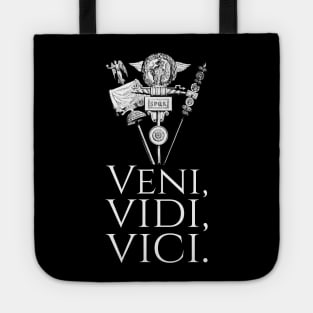 Ancient Rome Julius Caesar Latin Quote - Veni Vidi Vici Tote