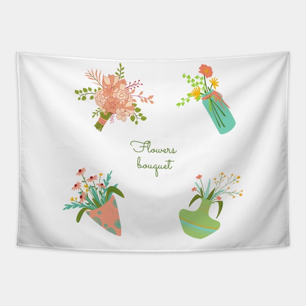 Flowers bouquet Tapestry by Coffee Shelf