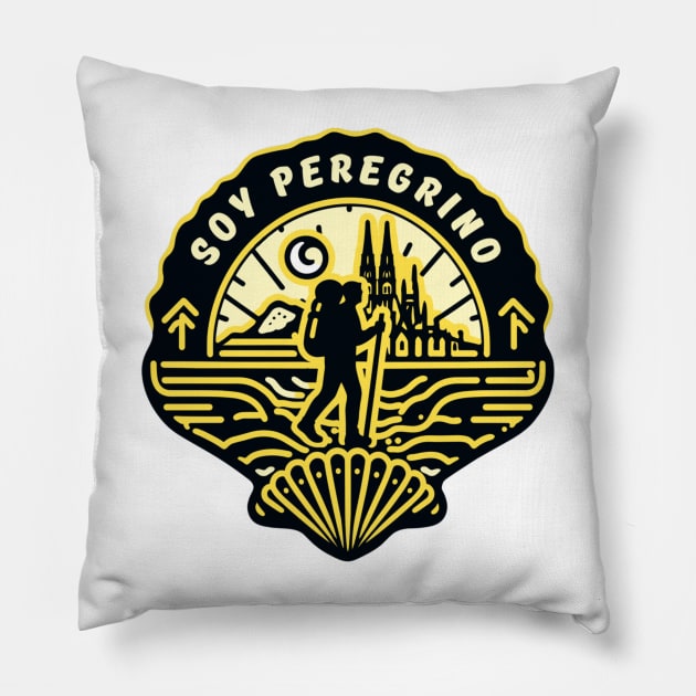 Soy Peregrino - Buen Camino! El Camino de Santiago de Compostela - The Way of Saint James - Peregrino Pilgrim - Camino Frances Ingles Primitivo Shirt, Mug, Tote, etc Pillow by cloudhiker