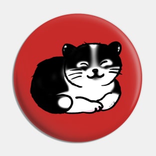 black and white cat Pin