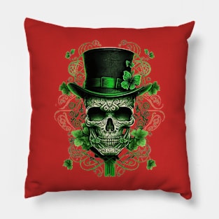 St.Patrick day Leprechaun Scull t-shirt Pillow