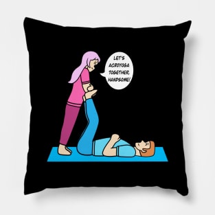 Funny acroyoga couple Pillow