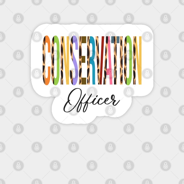 Conservation Officer Leopard Shirt -  Conservation Officer Leopard Print / Cheetah  Print Shirt Magnet by LillyDesigns