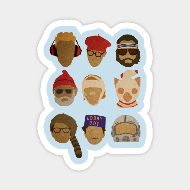 Wes Anderson Hats Magnet by godzillagirl