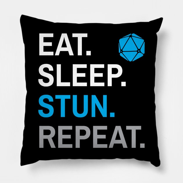 D&D Monk Eat Sleep Stun Repeat Pillow by Sunburst