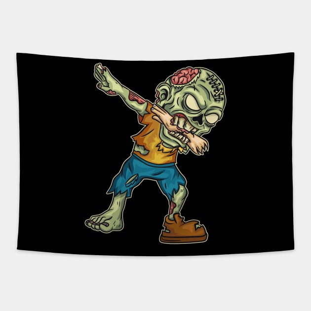 Dabbing Zombie graphic for a Halloween Costume Lover Tapestry by biNutz