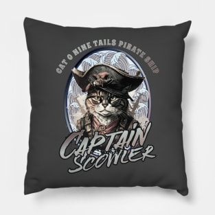 Captain Scowler Pirate Cat Pillow